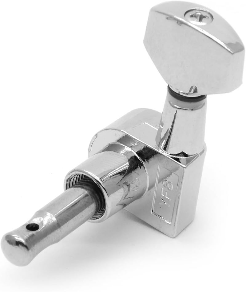 harpfeas 6 Pieces 6R Guitar tuner pegs,small Square Sealed guitar tuning pegs tuners machine heads,for Acoustic or Electric Guitar (Chrome) - Image 3